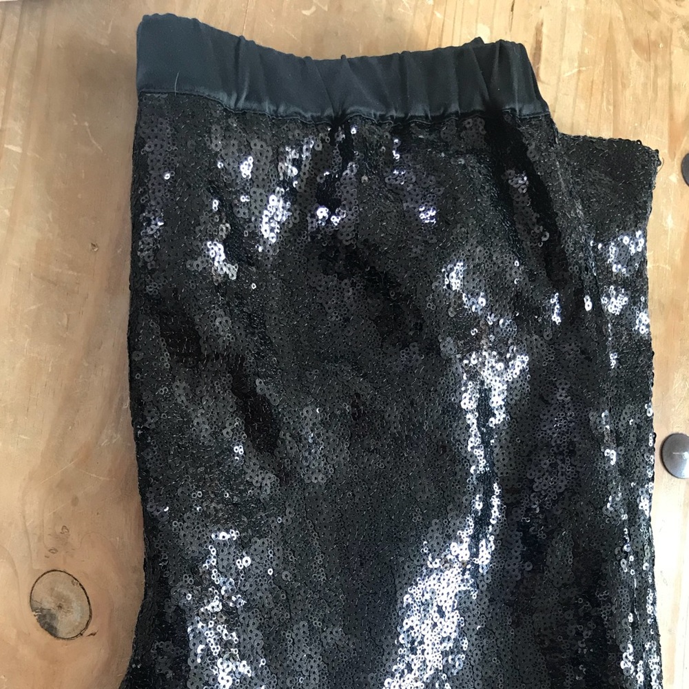 Chelsea28 Black Sequin Pants Large